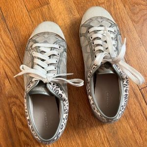 Coach silver cheetah sneakers